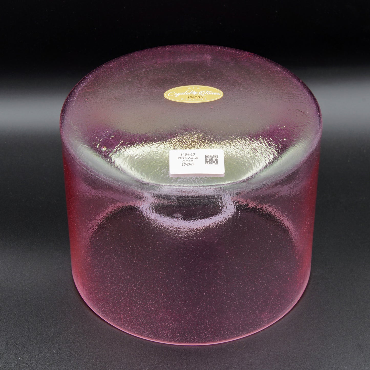 Crystal Tones 8" Pink Aura Gold Quartz Crystal Singing Bowl (F#4-15)