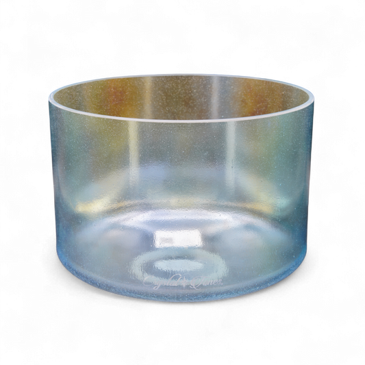Crystal Tones 9" Aqua Aura Gold Quartz Crystal Singing Bowl (D4+20)