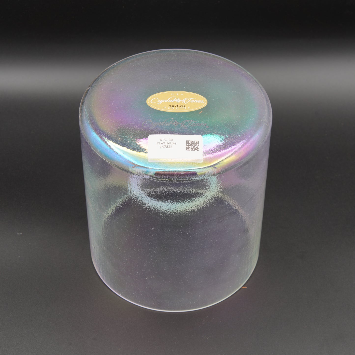 Crystal Tones 6" Platinum Clear Quartz Crystal Singing Bowl (C-30)