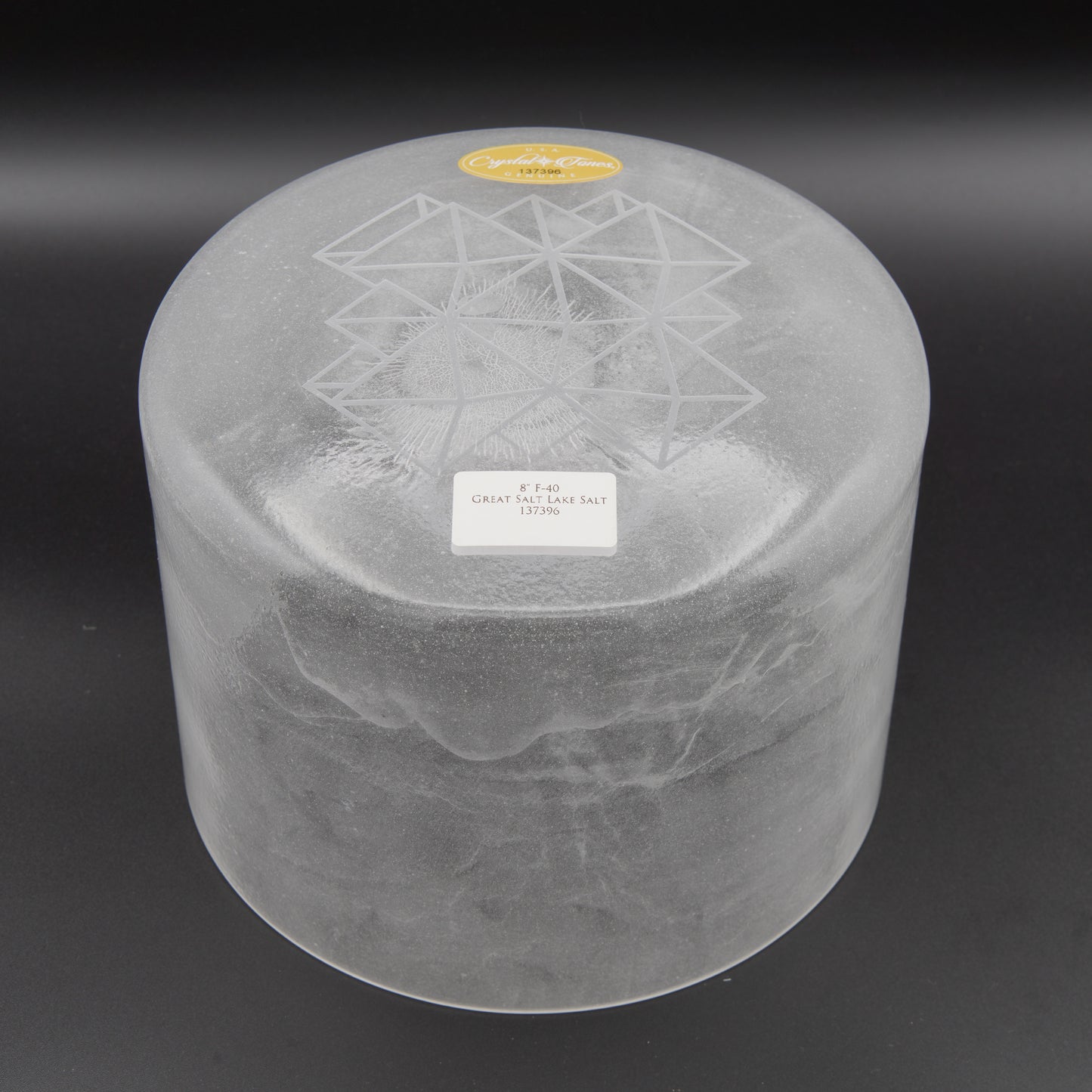 Crystal Tones 8" Great Salt Lake Clear Crystal Singing Bowl (F-40)