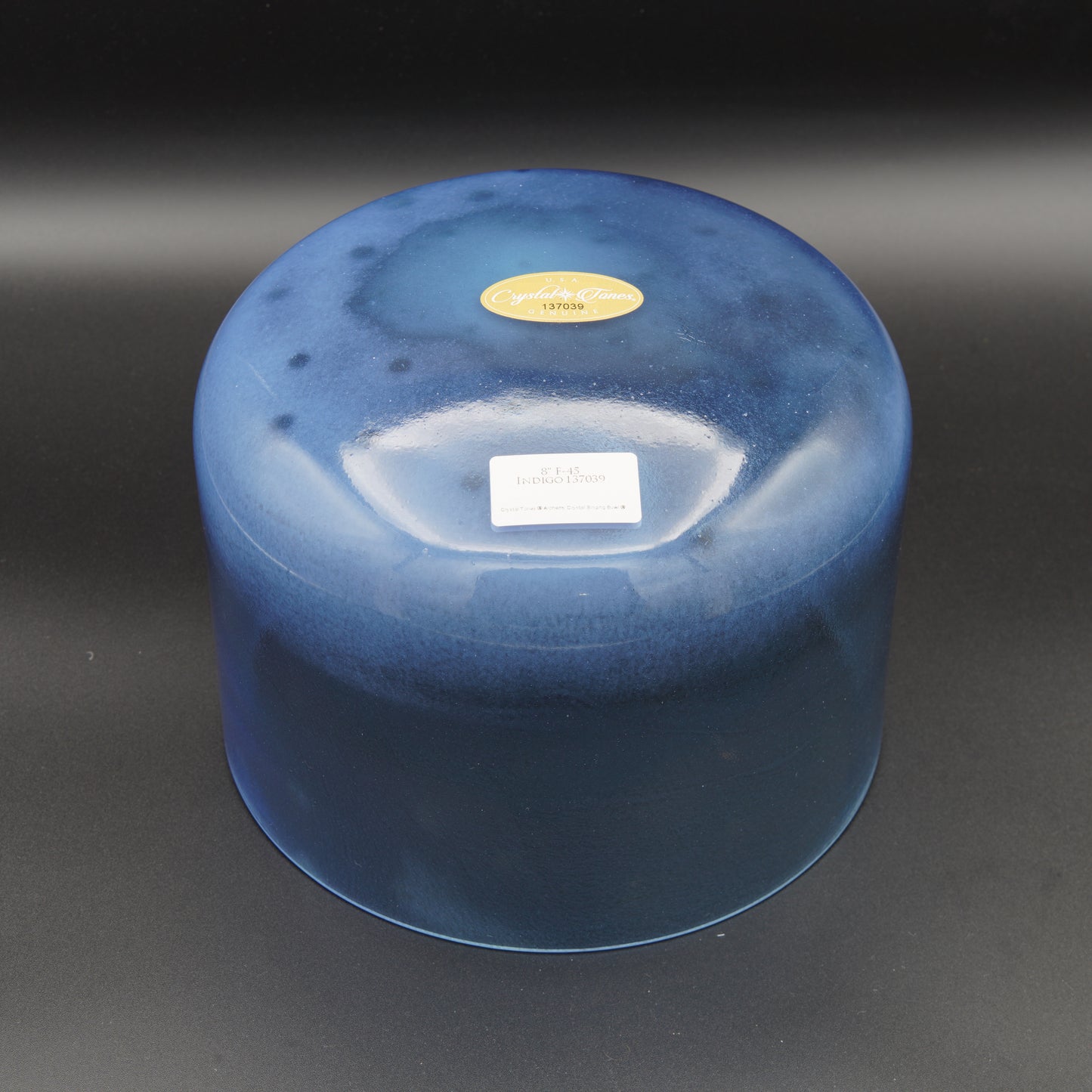 Crystal Tones 8" Indigo Clear Crystal Singing Bowl (F-45)