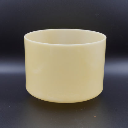 Crystal Tones 8" White Alchemy Gold Clear Crystal Singing Bowl (D#-15)