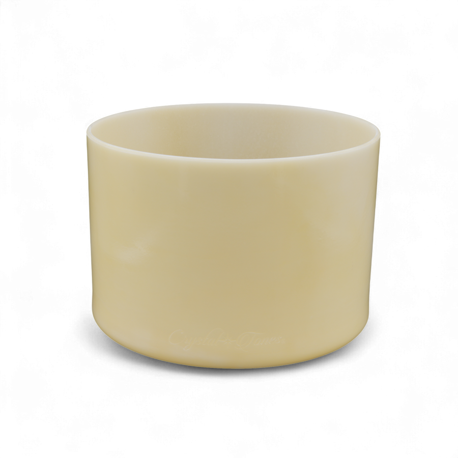 Crystal Tones 8" White Alchemy Gold Crystal Singing Bowl (D#4-15)