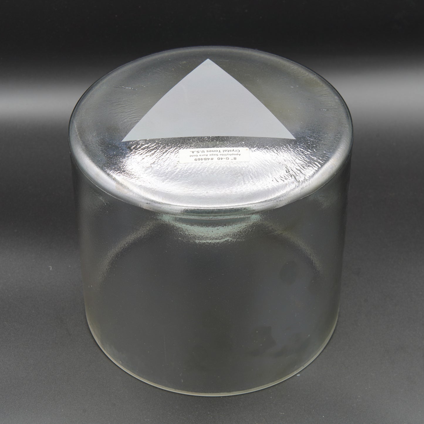 Crystal Tones 8" Apophyllite Sage Aura Gold Clear Quartz Singing Bowl (G-40)