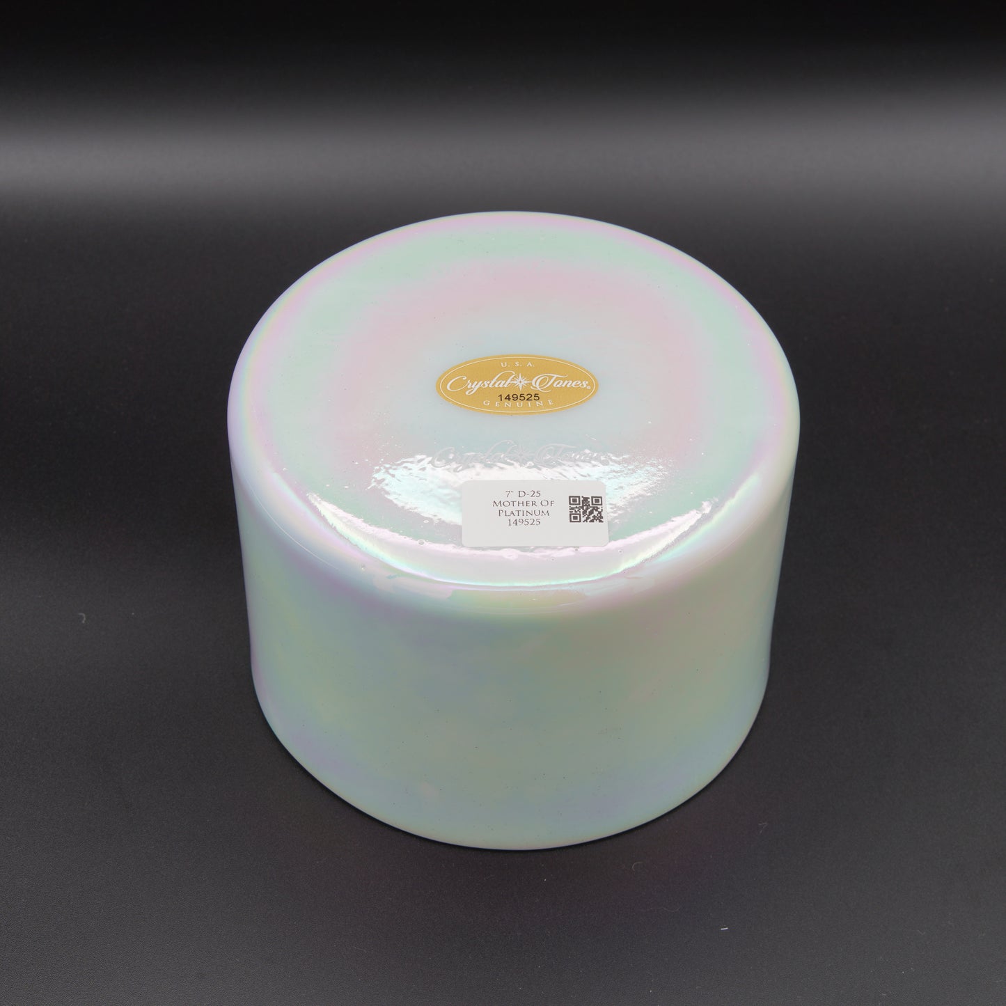 Crystal Tones 7" Mother of Platinum Clear Quartz Crystal Singing Bowl (D-25)