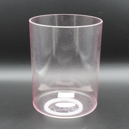 Crystal Tones 6" Pink Aura Gold Clear Quartz Crystal Singing Bowl (G#-15)