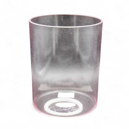 Crystal Tones 6" Pink Aura Gold Clear Quartz Crystal Singing Bowl (G#-15)
