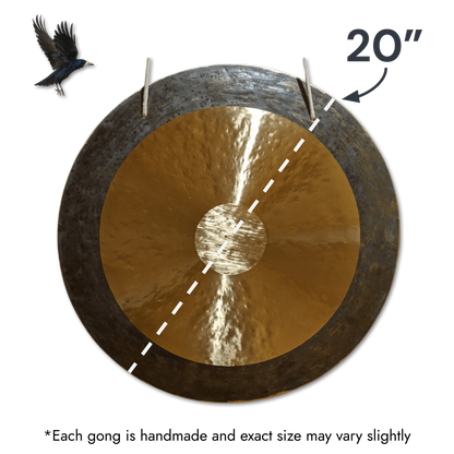 Horizon Gong by Raven Sounds, Handmade Bronze Wind Gong, Free Mallet