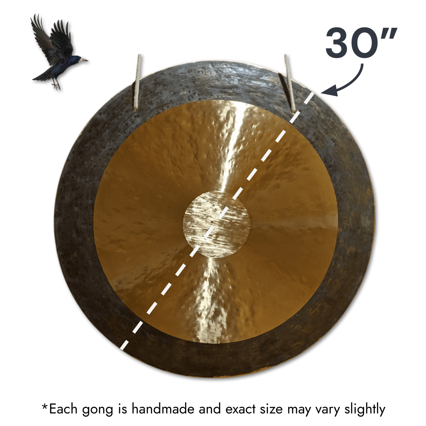 Horizon Gong by Raven Sounds, Handmade Bronze Wind Gong, Free Mallet