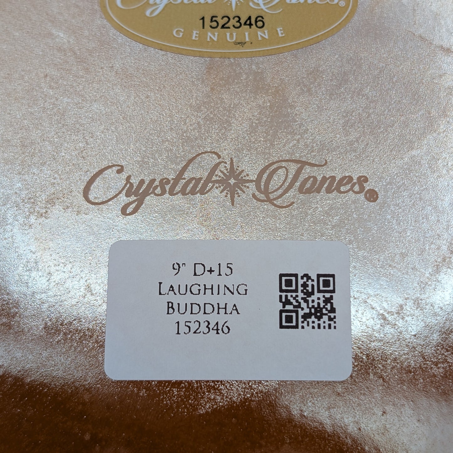Crystal Tones 9" Laughing Buddha Quartz Crystal Singing Bowl (D4+15)