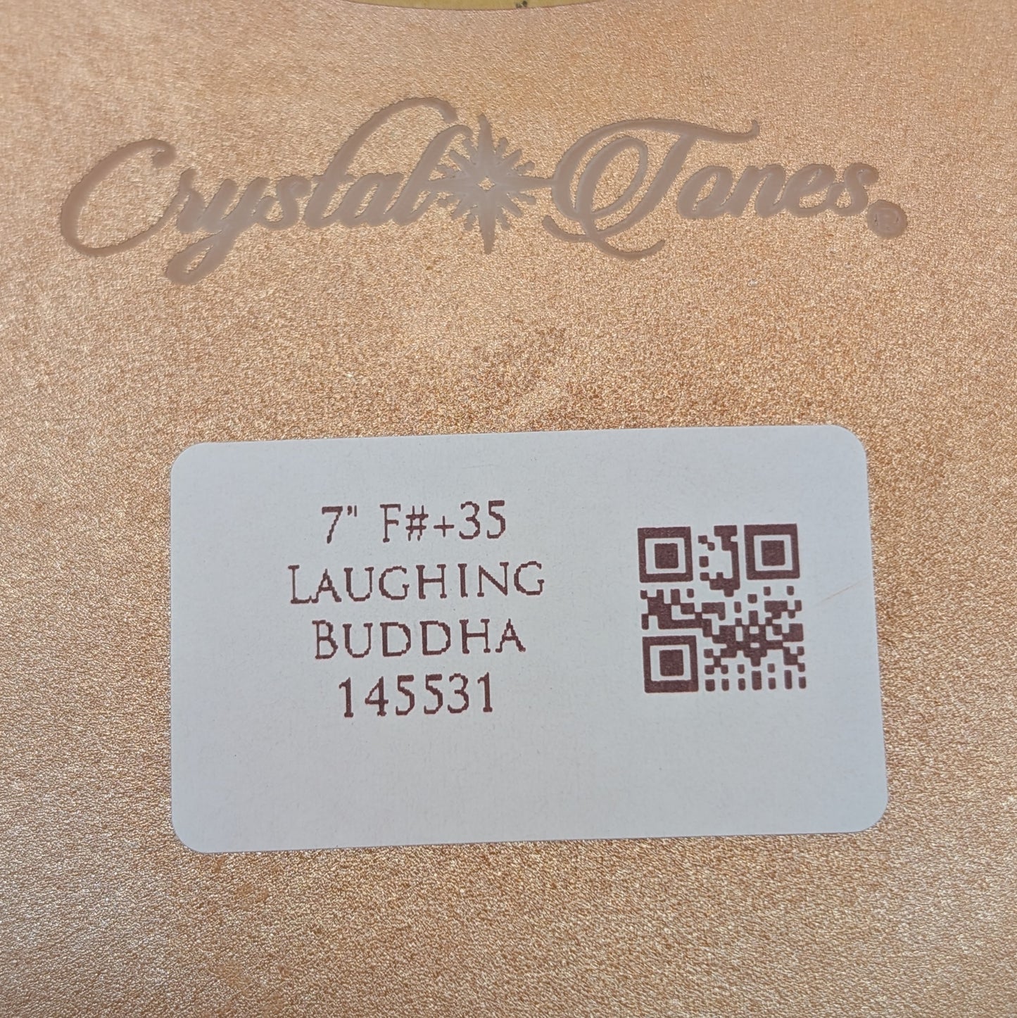 Crystal Tones 7" Laughing Buddha Quartz Crystal Singing Bowl (F#4+35)