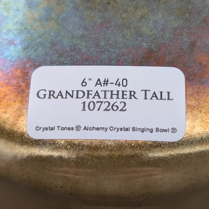 Crystal Tones 6" Grandfather Quartz Crystal Singing Bowl (A#4-40)