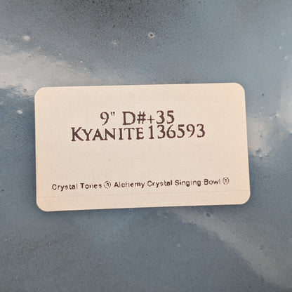 Crystal Tones 9" Kyanite Clear Quartz Crystal Singing Bowl (D#+35)
