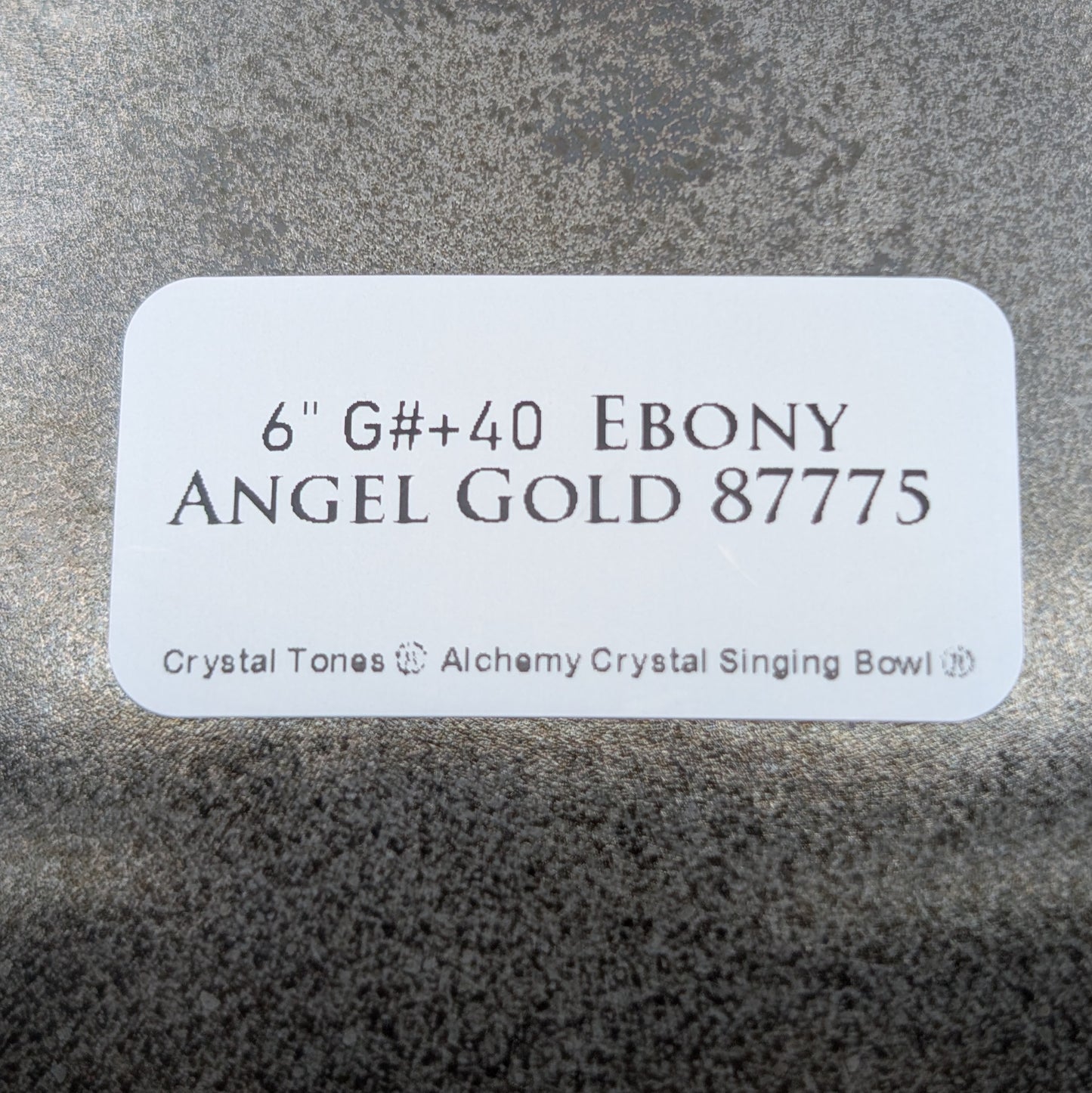 Crystal Tones 6" Ebony Angel Gold Clear Quartz Crystal Singing Bowl (G#+40)