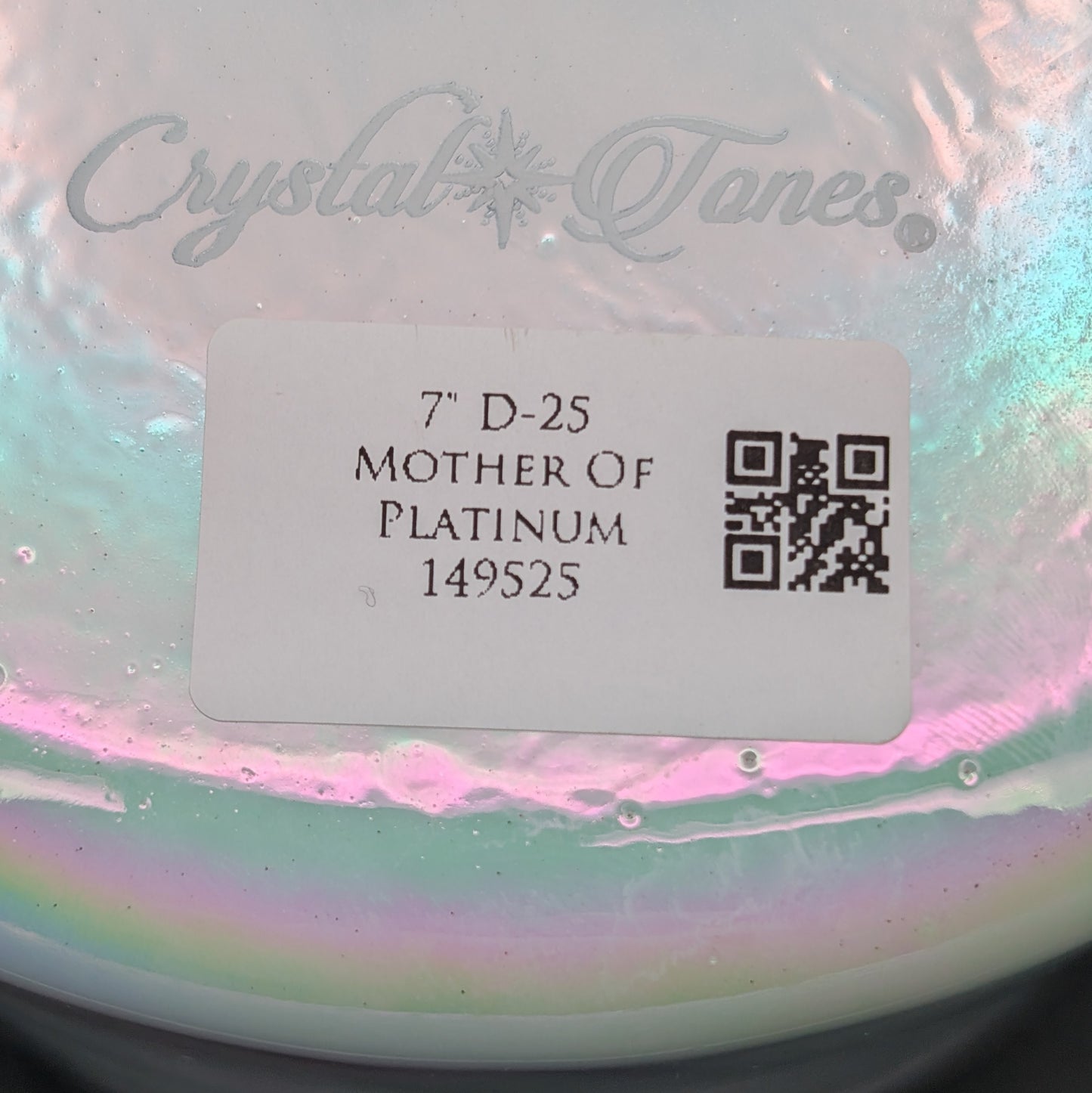 Crystal Tones 7" Mother of Platinum Clear Quartz Crystal Singing Bowl (D-25)