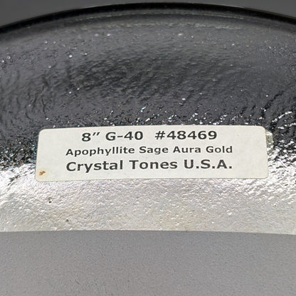 Crystal Tones 8" Apophyllite Sage Aura Gold Clear Quartz Singing Bowl (G-40)