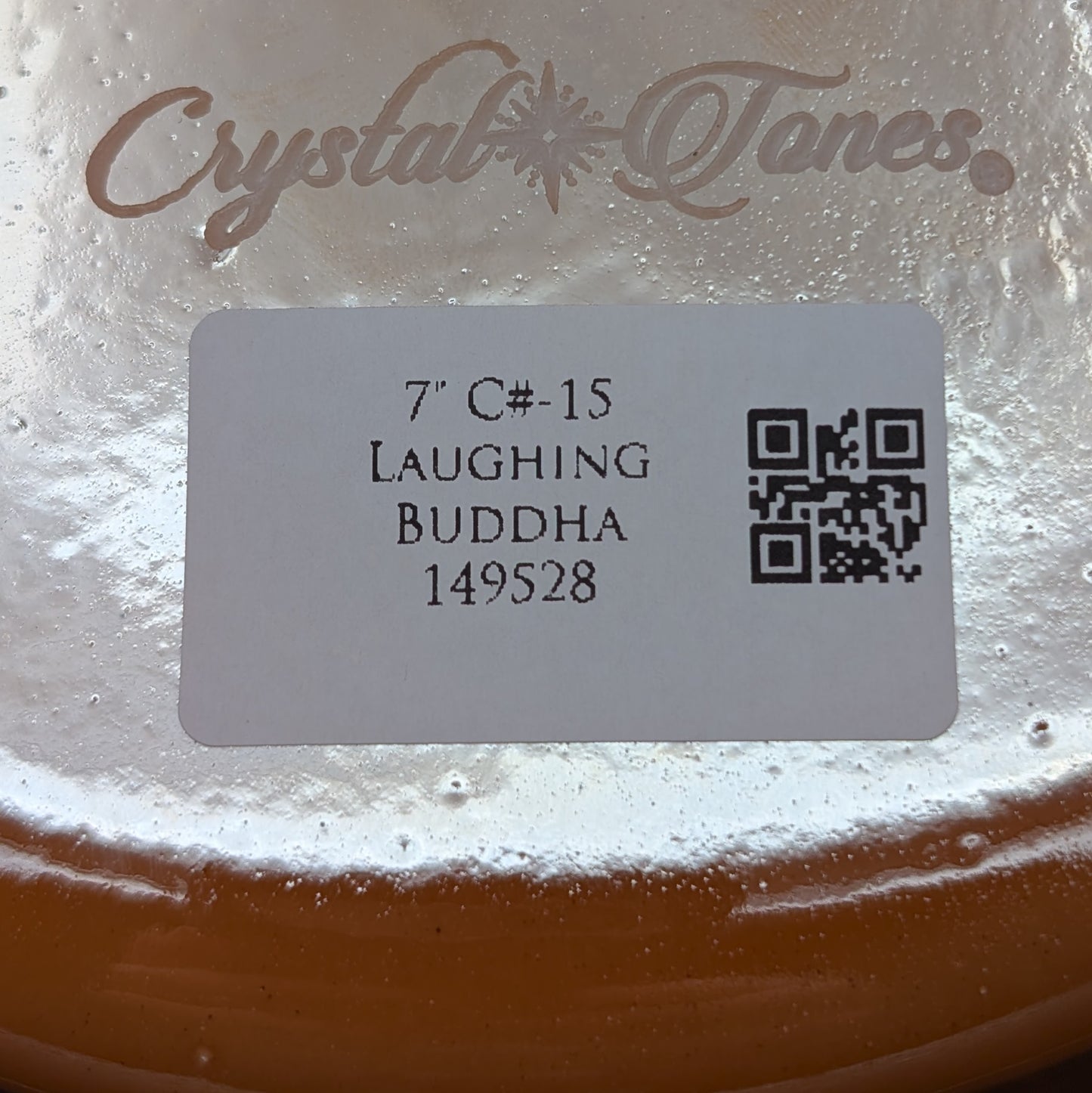 Crystal Tones 7" Laughing Buddha Clear Quartz Crystal Singing Bowl (C#-15)