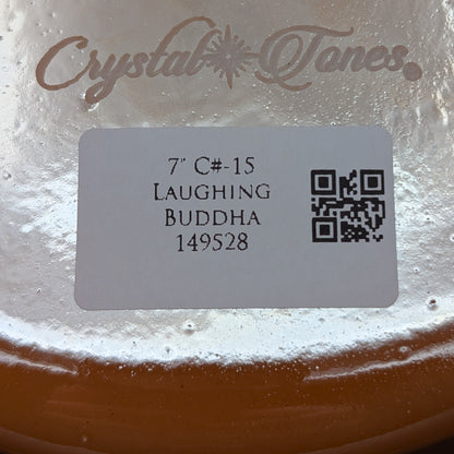 Crystal Tones 7" Laughing Buddha Clear Quartz Crystal Singing Bowl (C#-15)