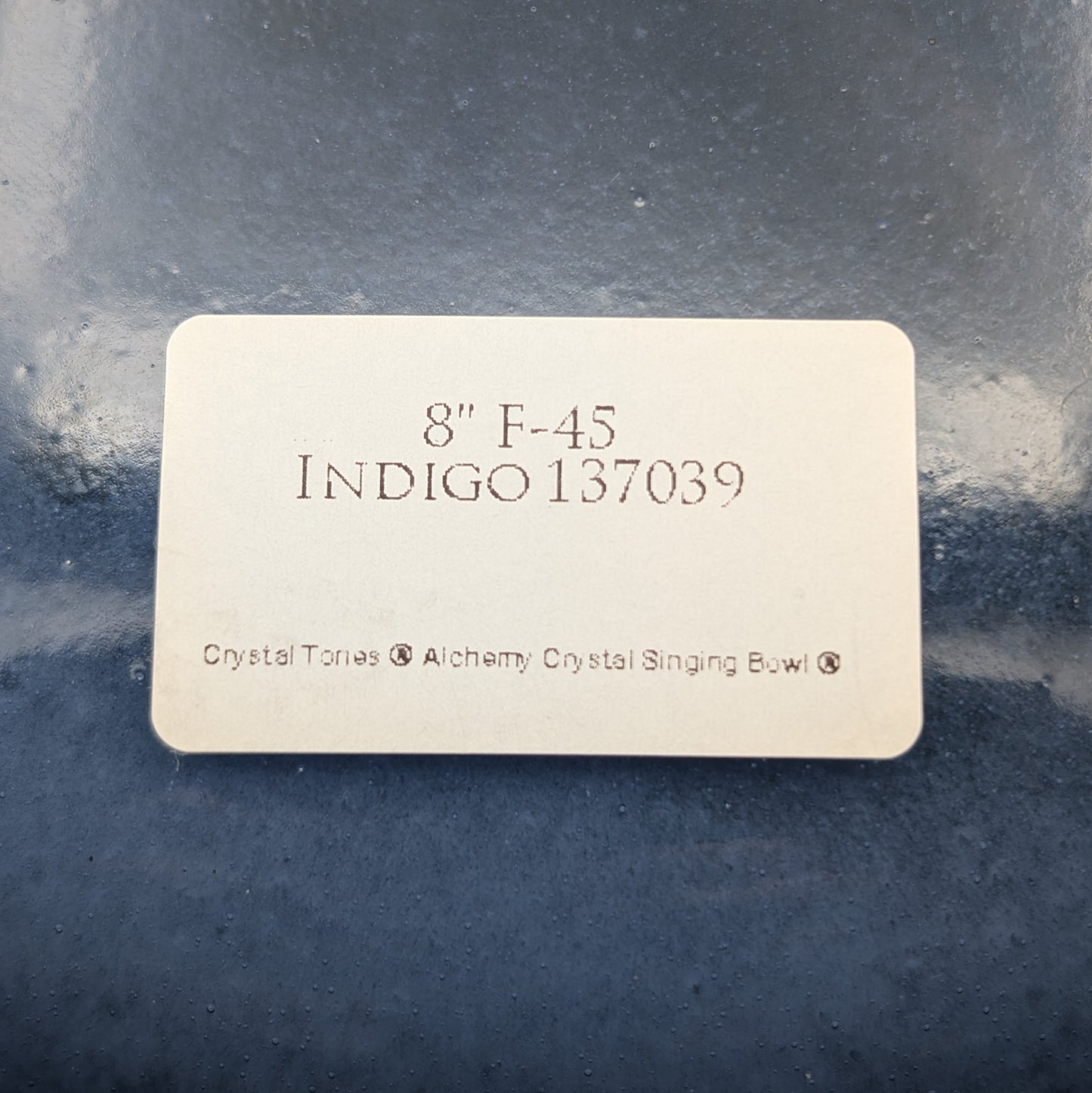 Crystal Tones 8" Indigo Clear Crystal Singing Bowl (F-45)