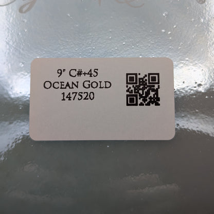 Crystal Tones 9" Ocean Gold Clear Quartz Crystal Singing Bowl (C#+45)