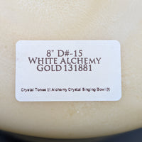Crystal Tones 8" White Alchemy Gold Crystal Singing Bowl (D#4-15)