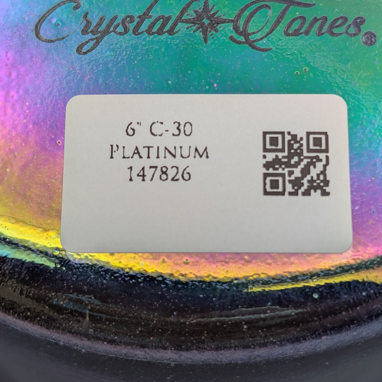Crystal Tones 6" Platinum Clear Quartz Crystal Singing Bowl (C-30)