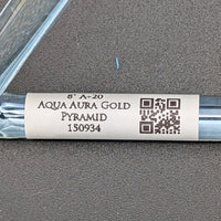 Crystal Tones 8" Aqua Aura Gold Quartz Crystal Pyramid (A5+20)