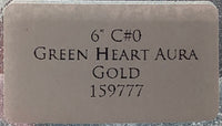 Crystal Tones 6" Green Heart Aura Gold Singing Bowl (C#5+0)