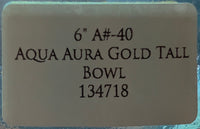 Crystal Tones 6" Tall Aqua Aura Gold Singing Bowl (A#4-40)