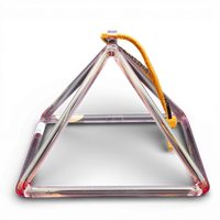Crystal Tones 9" Pink Aura Gold Quartz Crystal Pyramid (G#5+20)