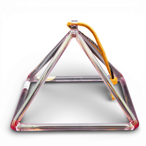 Crystal Tones 9" Pink Aura Gold Quartz Crystal Pyramid (G#5+20)