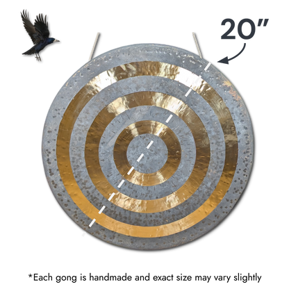 Solar Chau Gong by Raven Sounds, Handmade Traditional Bronze Gong, Free Mallet.