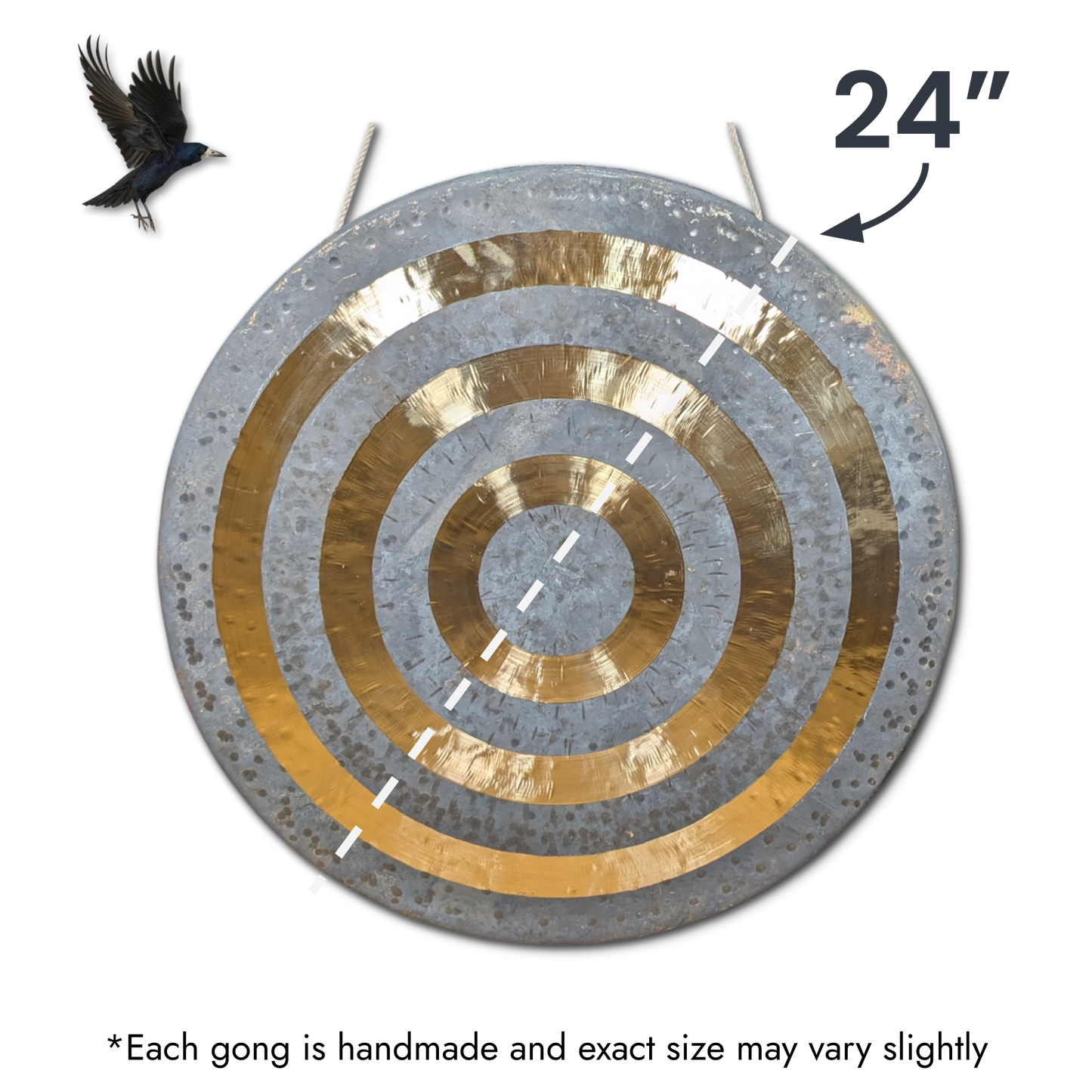 Solar Chau Gong by Raven Sounds, Handmade Traditional Bronze Gong, Free Mallet.