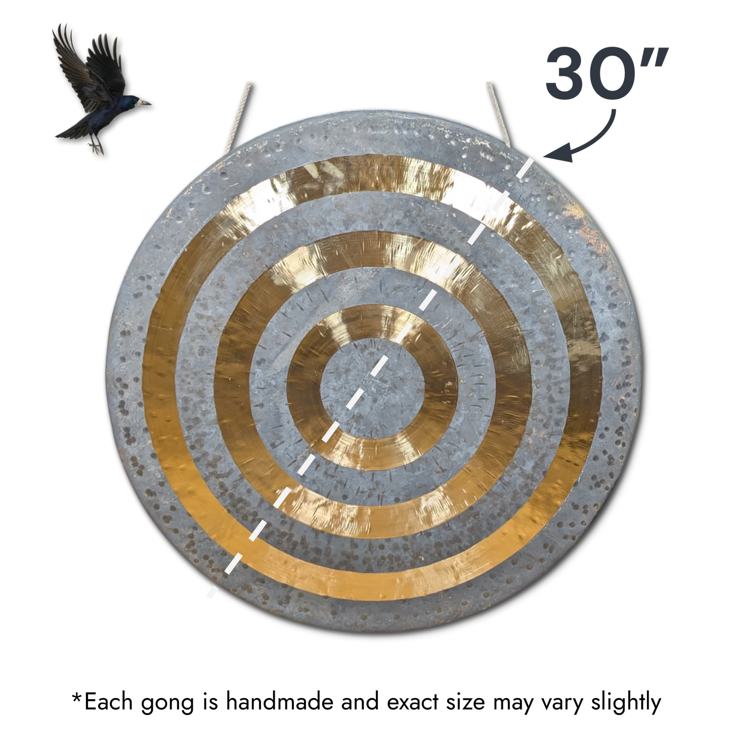 Solar Chau Gong by Raven Sounds, Handmade Traditional Bronze Gong, Free Mallet.