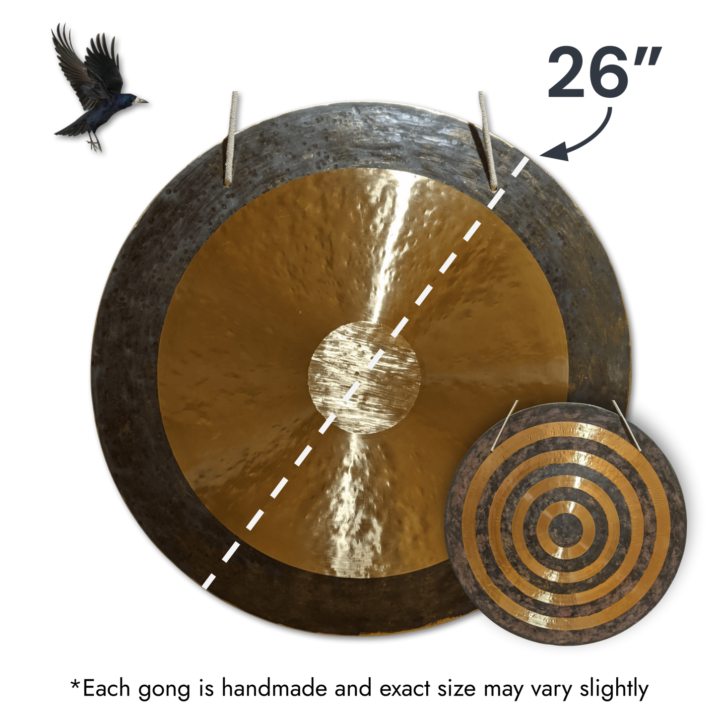 Solar Horizon Gong by Raven Sounds, Handmade Bronze Wind Gong, Free Mallet