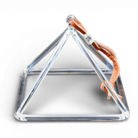 Crystal Tones 6" White Light Aura Gold Quartz Crystal Pyramid (B5-15)