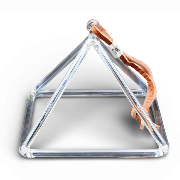 Crystal Tones 6" White Light Aura Gold Quartz Crystal Pyramid (B5-15)