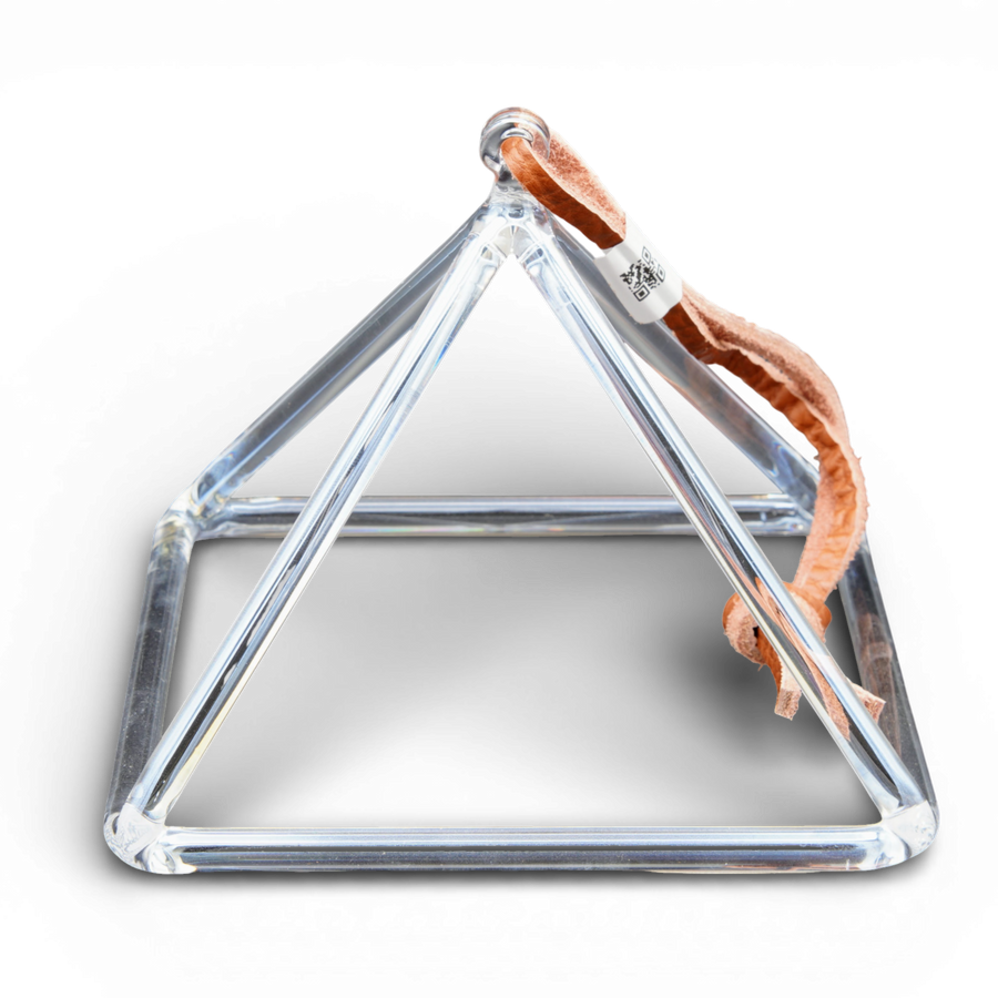 Crystal Tones 6" White Light Aura Gold Quartz Crystal Pyramid (B5-15)