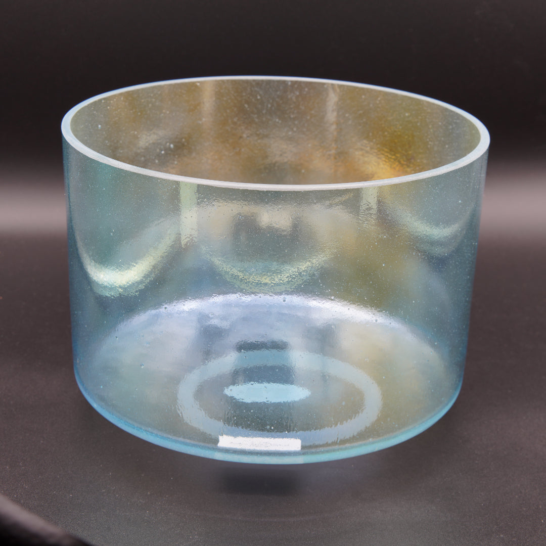 Crystal Tones 8" Aqua Aura Gold Quartz Crystal Singing Bowl (F#4+0)
