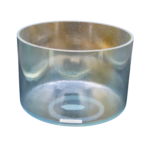 Crystal Tones 8" Aqua Aura Gold Quartz Crystal Singing Bowl (F#4+0)
