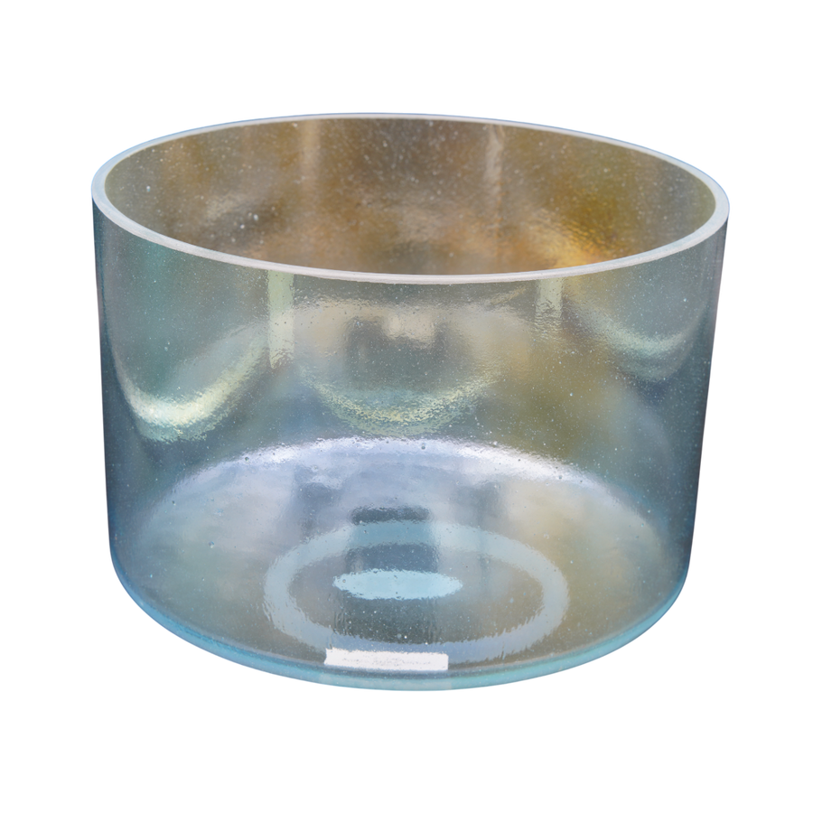 Crystal Tones 8" Aqua Aura Gold Quartz Crystal Singing Bowl (F#4+0)