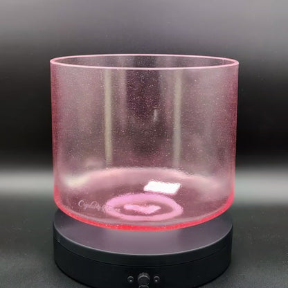 Crystal Tones 8" Pink Aura Gold Quartz Crystal Singing Bowl (E4+20)