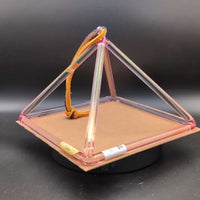 Crystal Tones 9" Pink Aura Gold Quartz Crystal Pyramid (G#5+20)